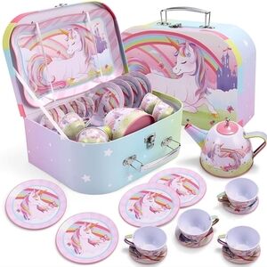 Joyin Tin Play Tea Set 35 Pieces